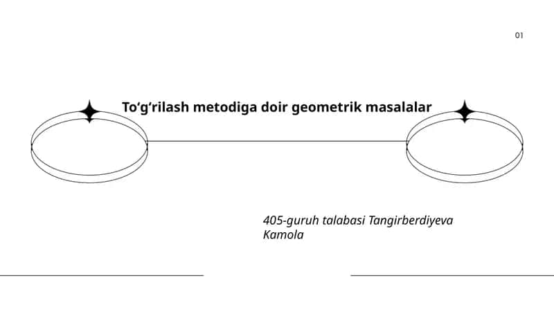 Oddiy chiziqli poligonlarni toʻgʻrilash metodiga doir geometrik masalalar 1