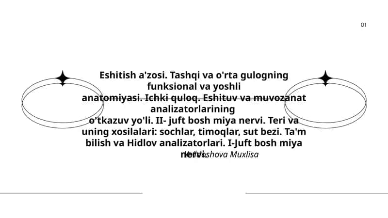 Ta'm bilish va Hidlov analizatorlari 1