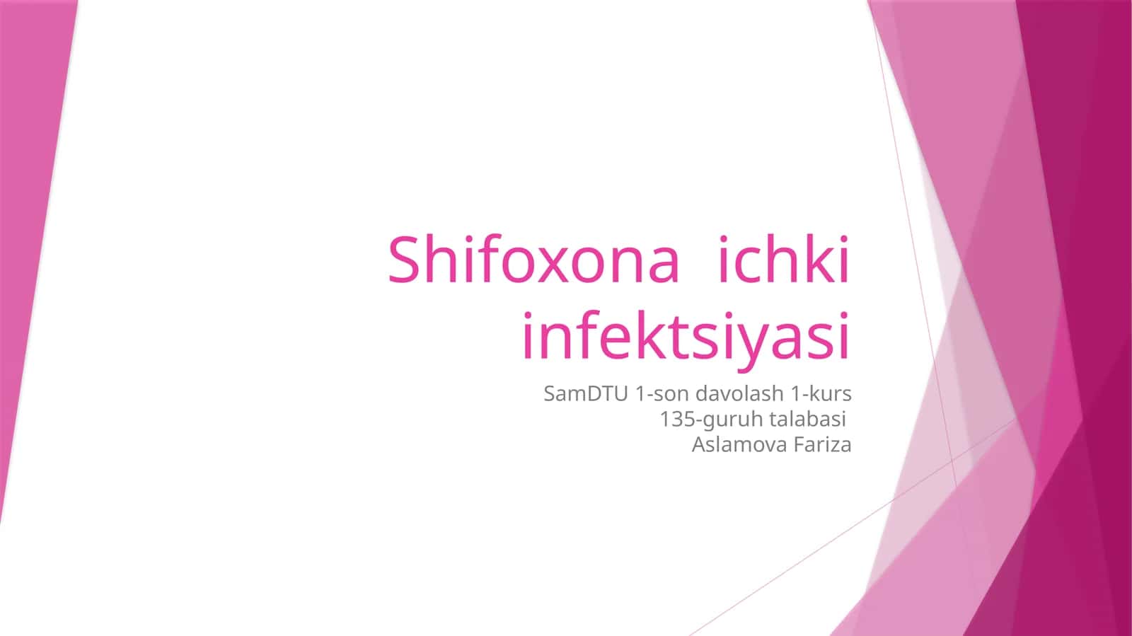 Kasalxonaichiinfeksiyasi 1