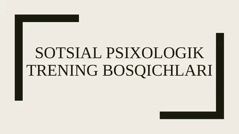 Sotsialpsixologik treningning bosqichlari 1