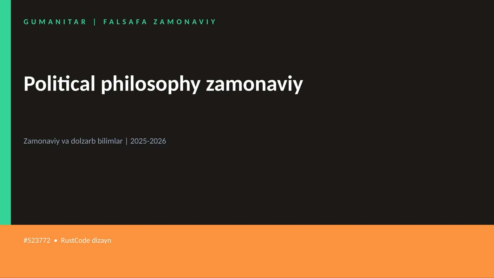 Political philosophy zamonaviy 1