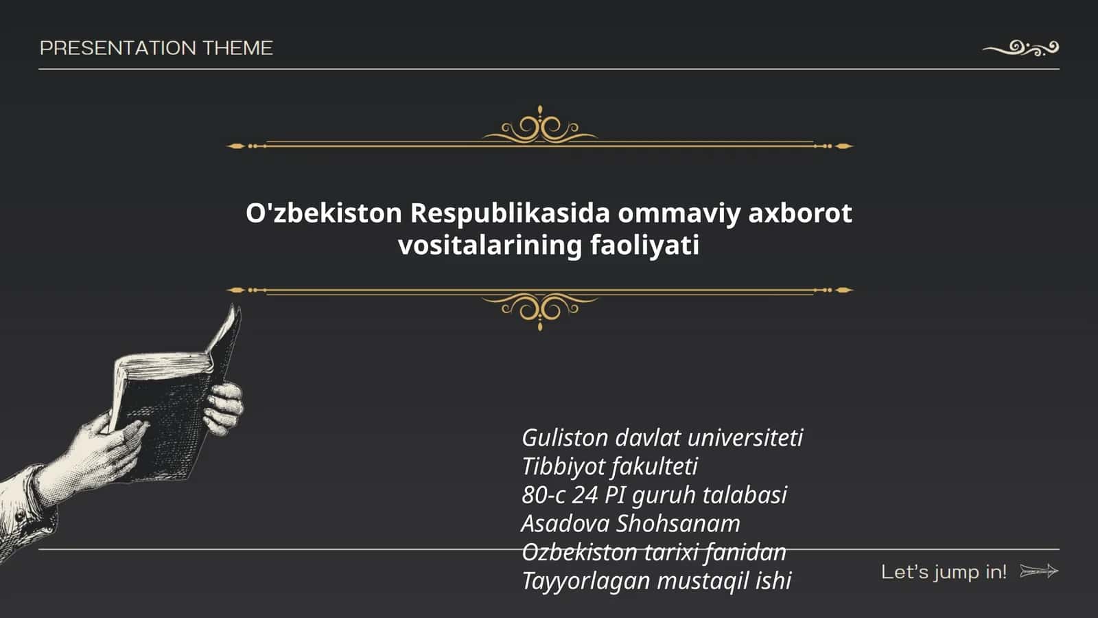 Ozbekiston Respublikasida ommaviy axborot vositalarining faoliyati 1