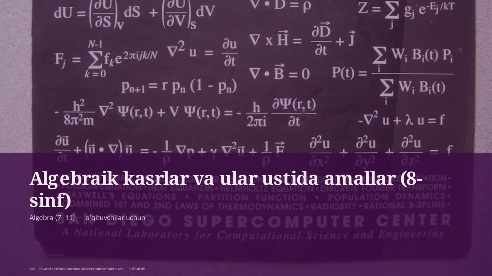 Algebraik kasrlar va ular ustida amallar (8-sinf) 1