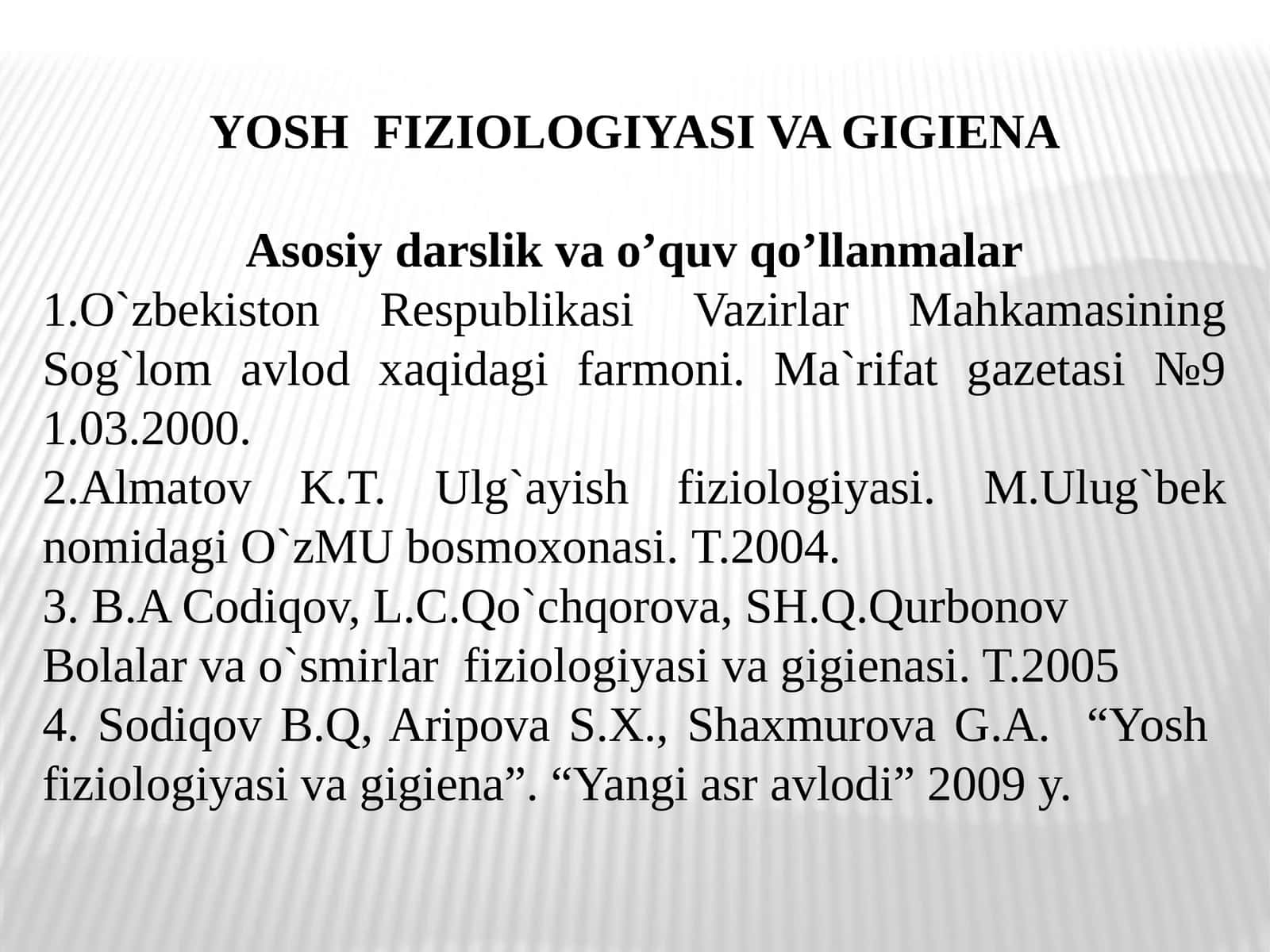 YOSH FIZIOLOGIYASI VA GIGIENA 1