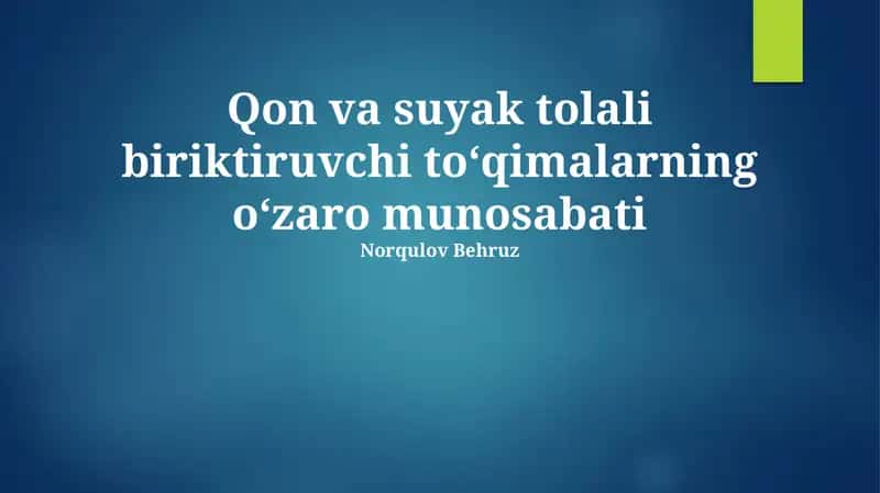 Suyak va Tolali Biriktiruvchi To'qimalar 1