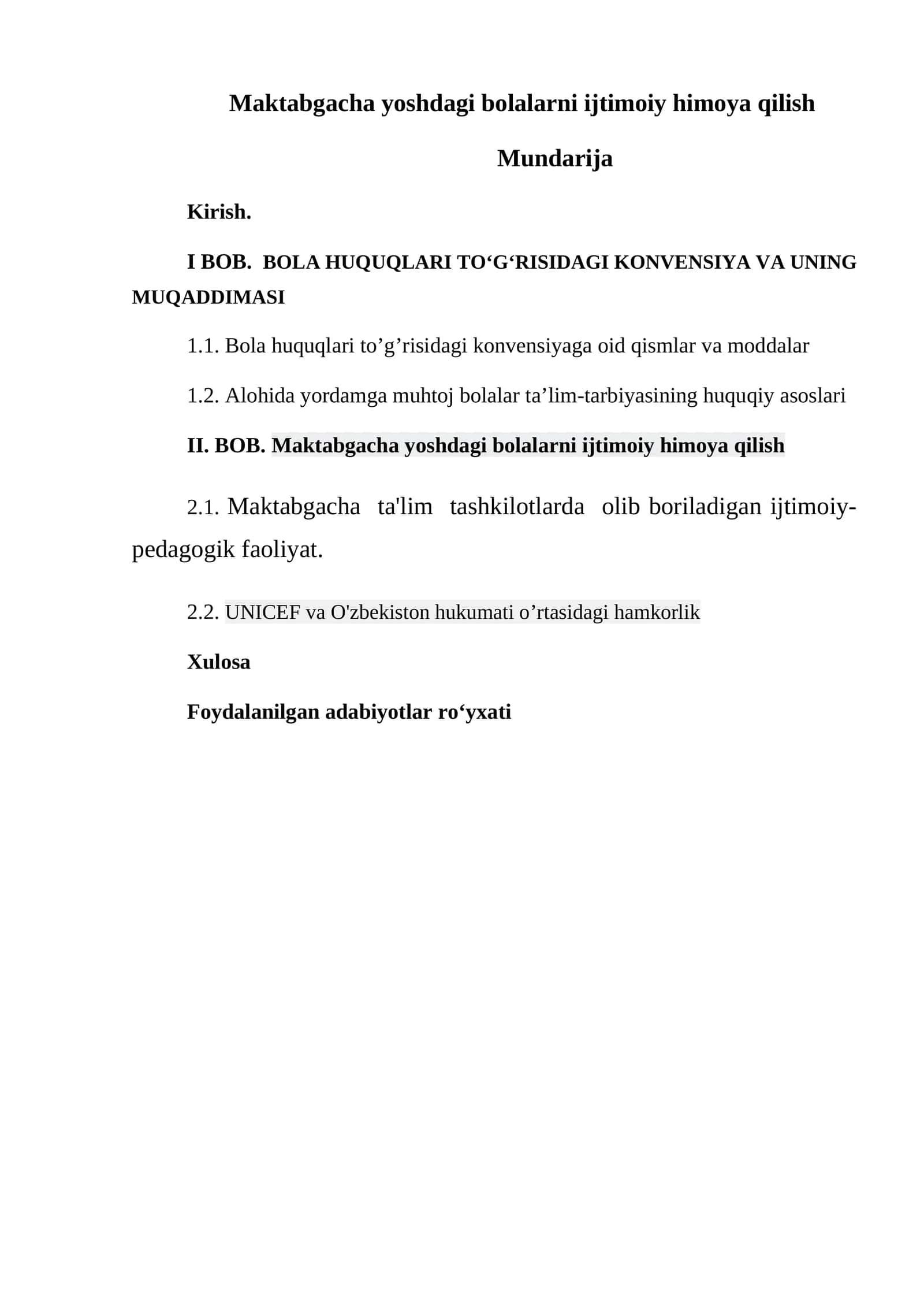 Maktabgacha yoshdagi bolalarni ijtimoiy himoya qilish 1