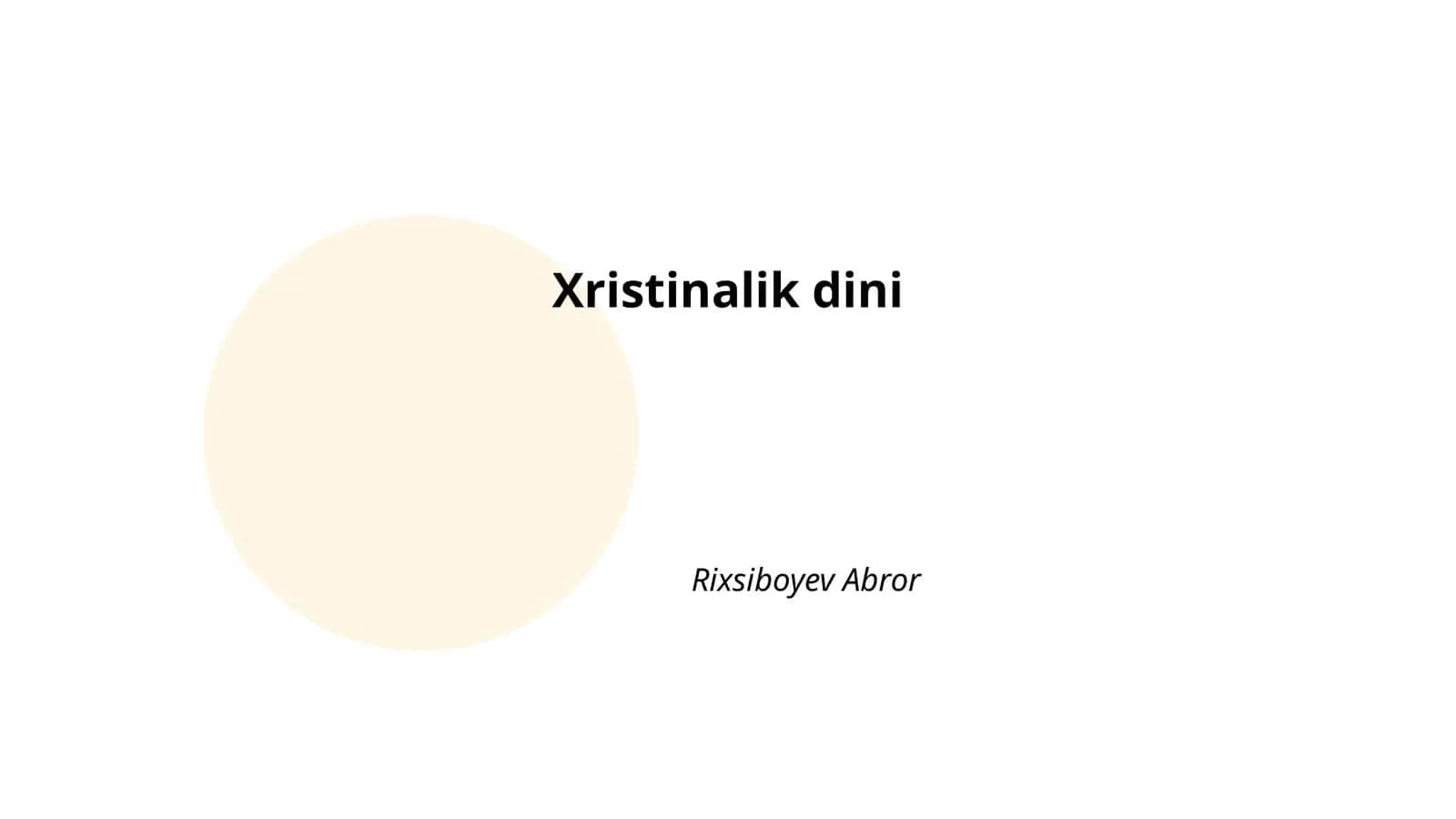 Xristinalik dini 1