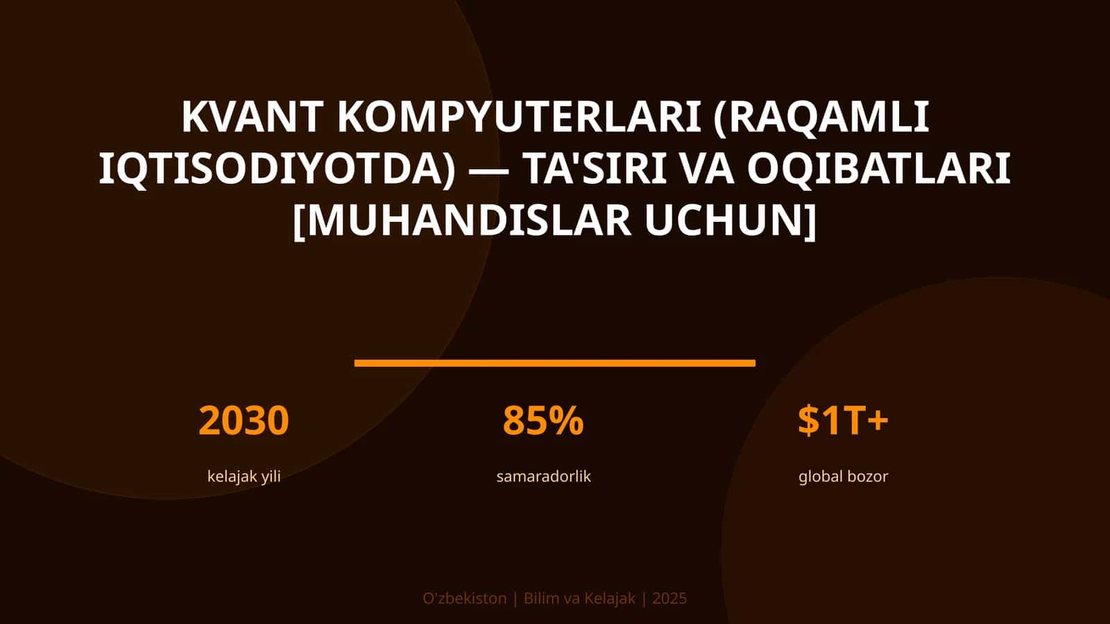 KVANT KOMPYUTERLARI (RAQAMLI IQTISODIYOTDA) — TA'SIRI VA OQIBATLARI [MUHANDISLAR UCHUN] 1