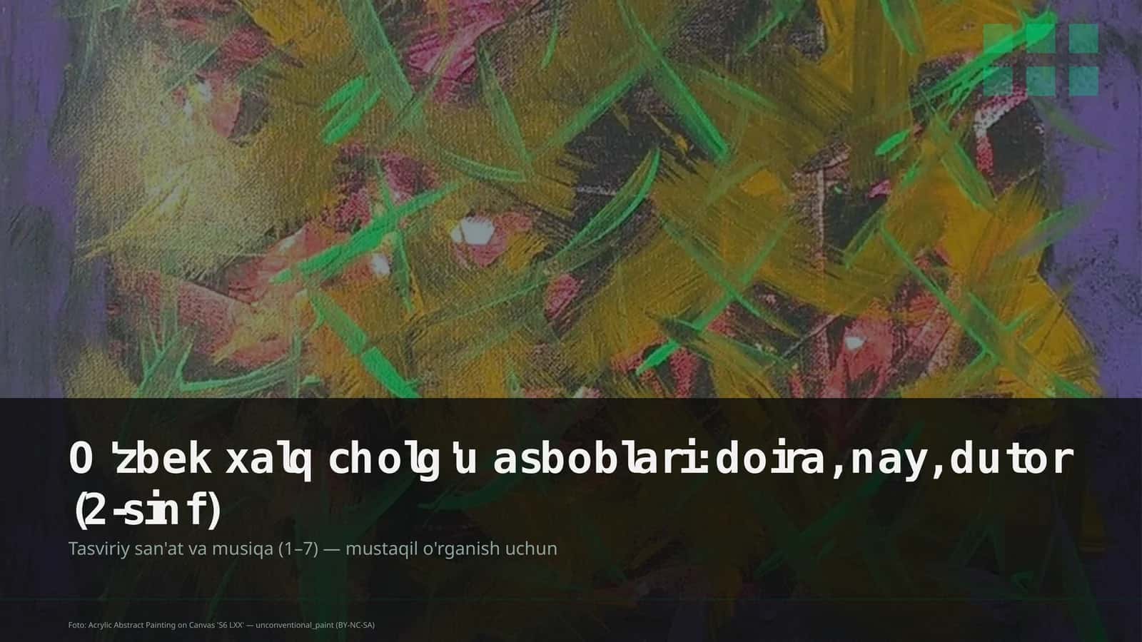 O'zbek xalq cholg'u asboblari: doira, nay, dutor (2-sinf) 1