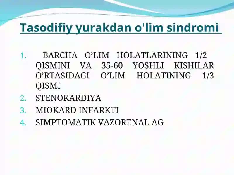 Tasodifiy yurakdan o'lim sindromi