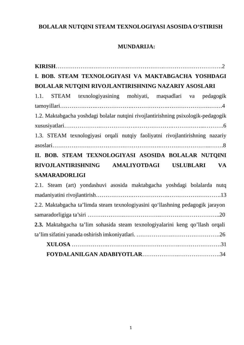 BOLALAR NUTQINI STEAM TEXNOLOGIYASI ASOSIDA O‘STIRISH 1