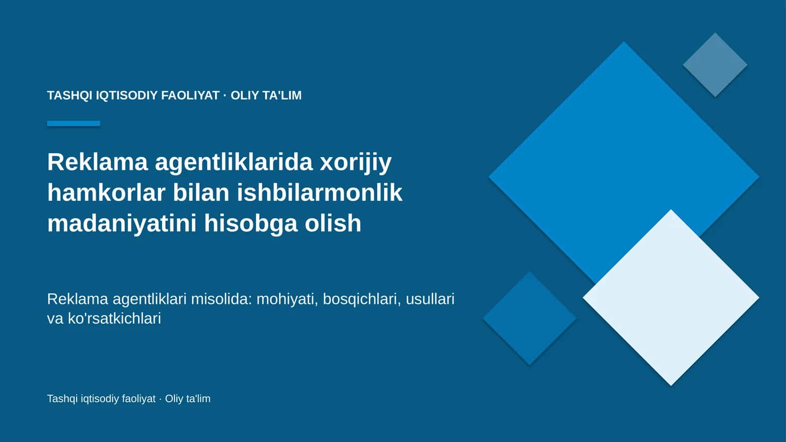 reklama agentliklarida xorijiy hamkorlar bilan ishbilarmonlik madaniyatini hisobga olish 4820 1