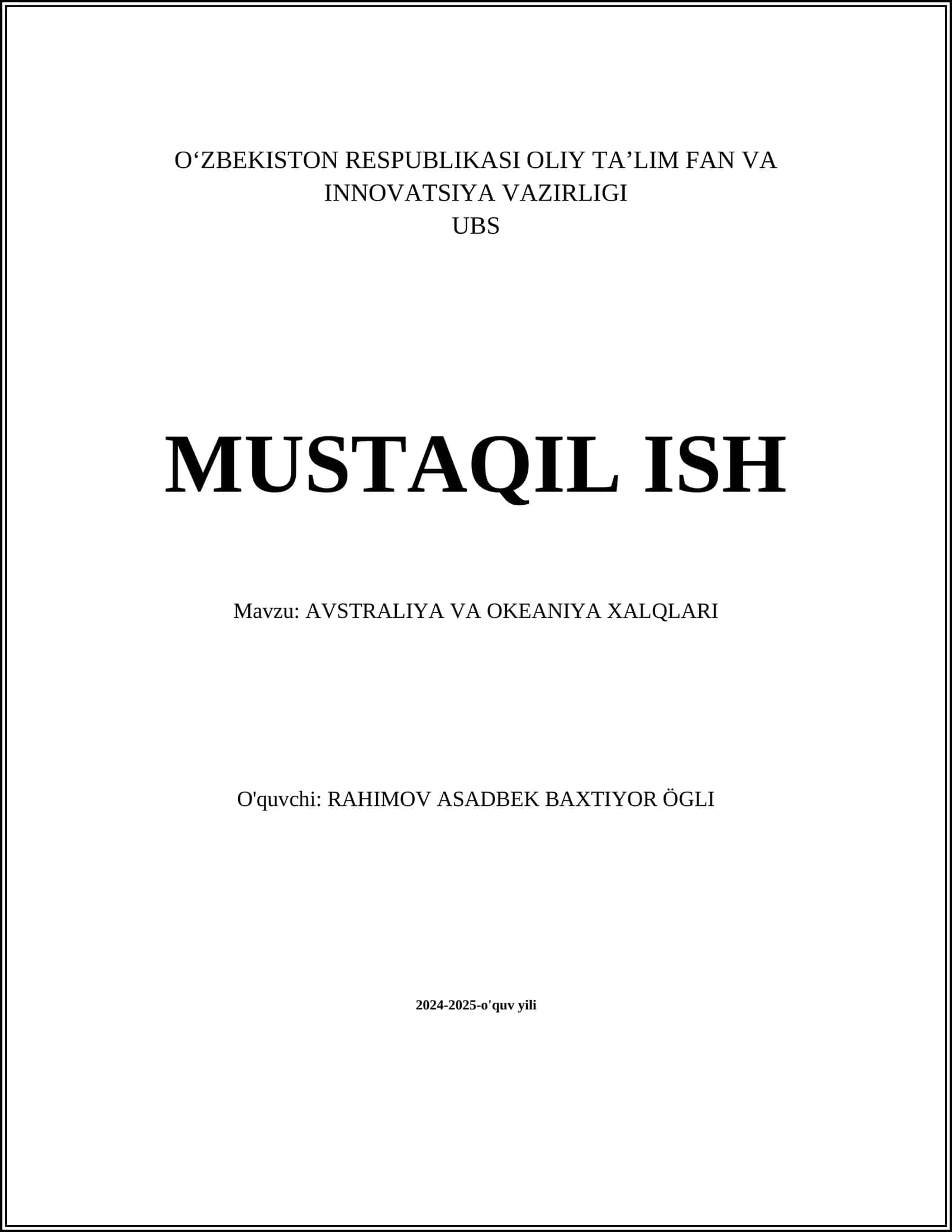 AVSTRALIYA VA OKEANIYA XALQLARI 1