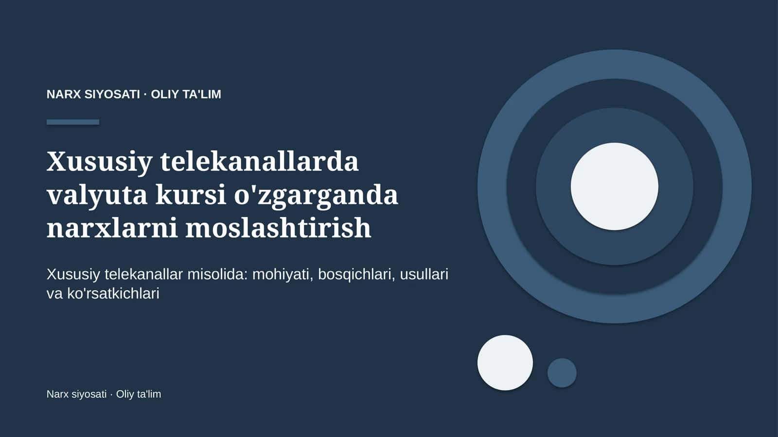 Xususiy telekanallarda valyuta kursi o'zgarganda narxlarni moslashtirish 1
