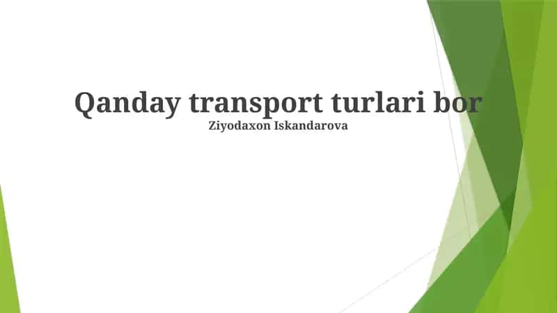 Havodagi transport 1