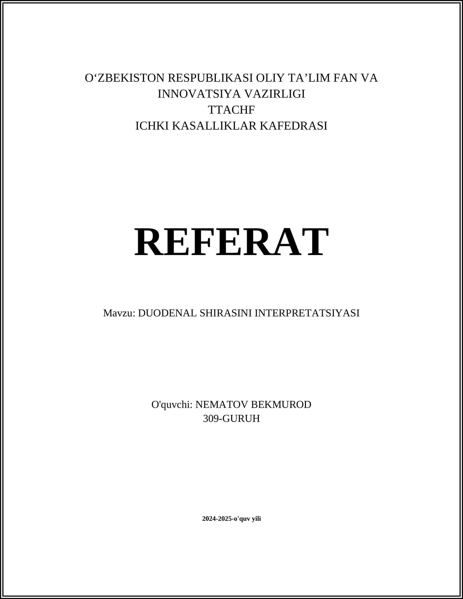 DUODENAL SHIRASINI INTERPRETATSIYASI 1