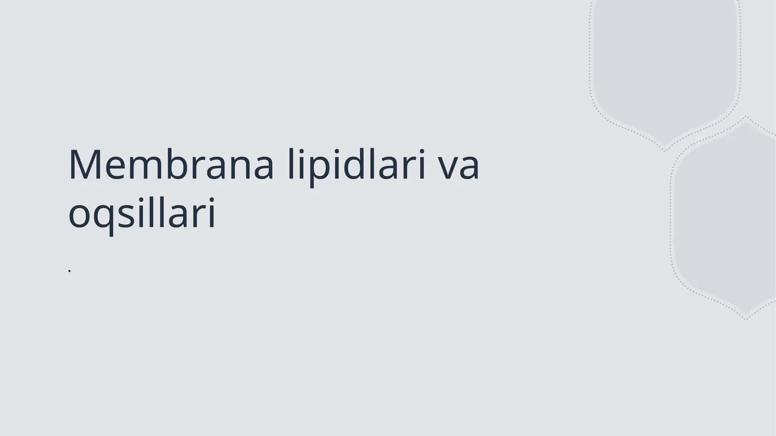 Membrana lipidlari va oqsillari 1