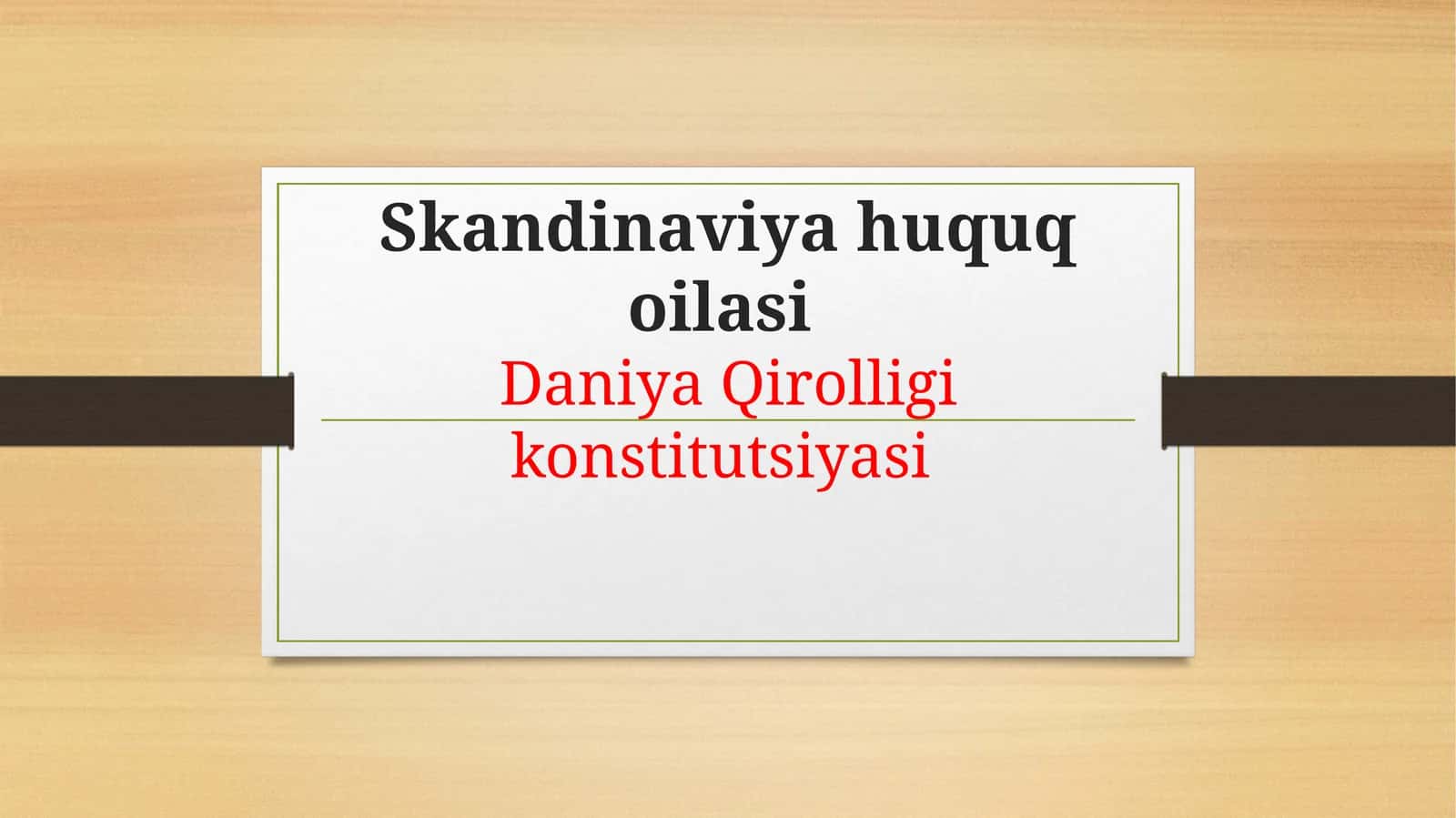 Skandinaviya huquq oilasi. Daniya Qirolligi konstitutsiyasi 1