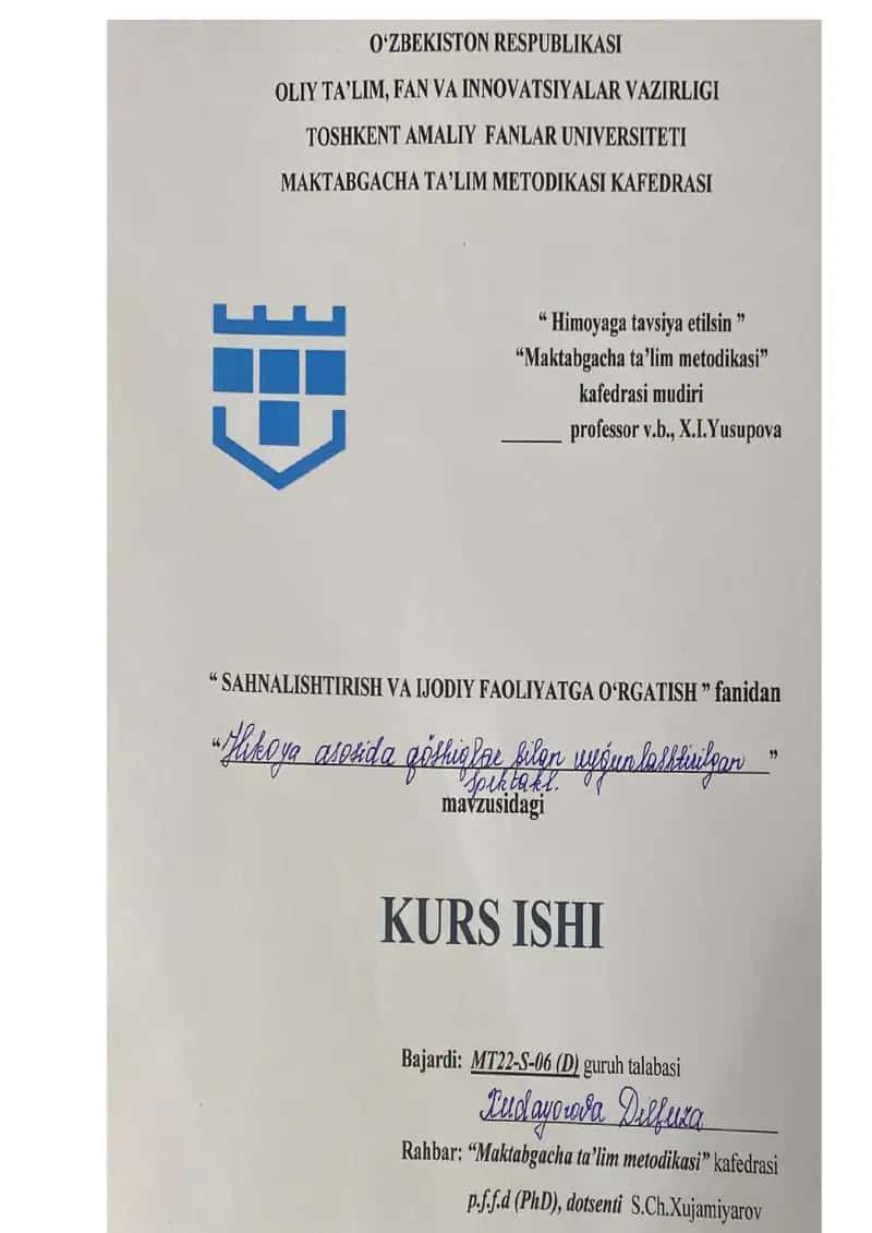 Hikoya asosida qo'shiqlar bilan uyg'unlashgan spektakl 1