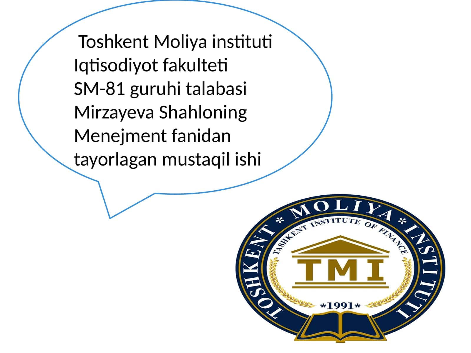 Menejment fanidan tayorlagan mustaqil ishi 1