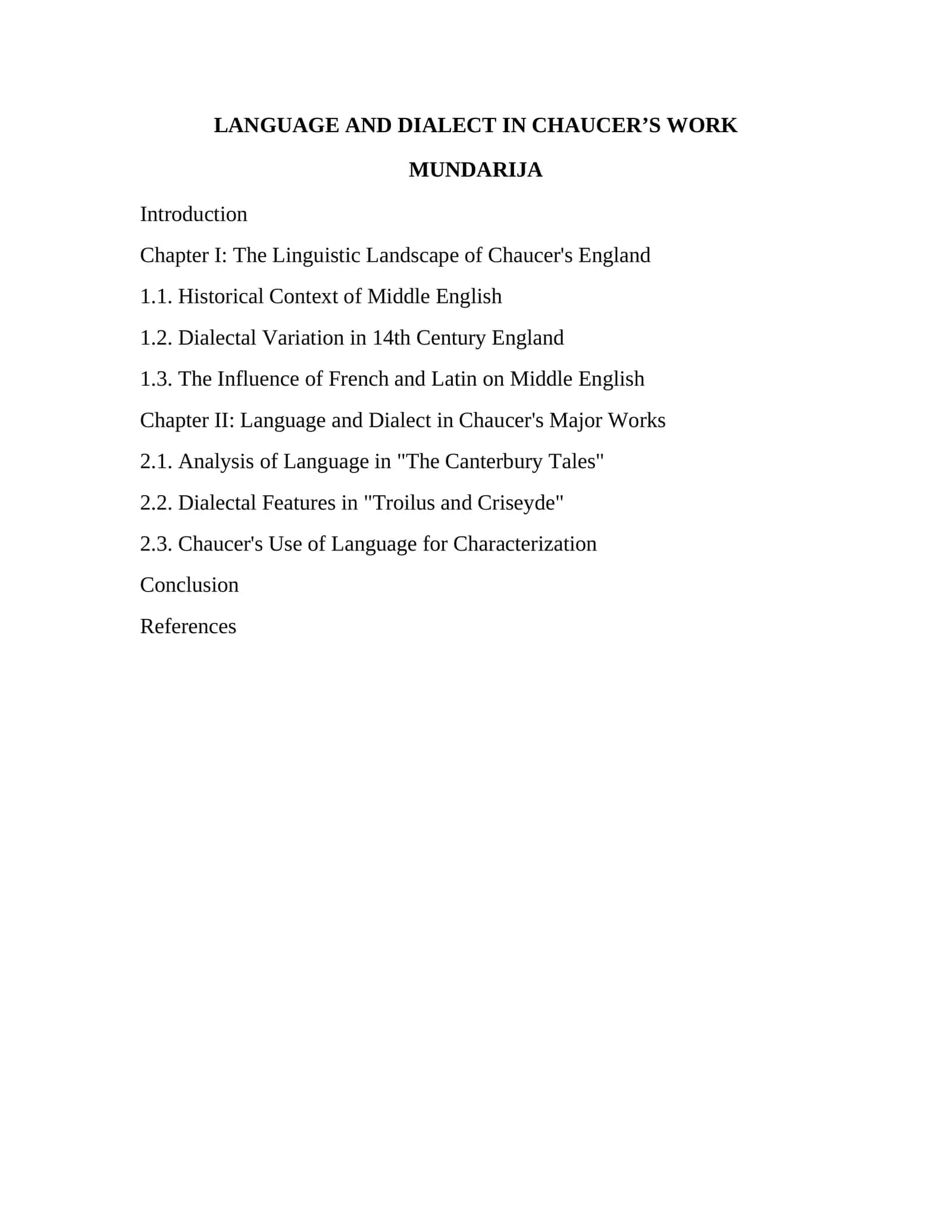 Tili va dialekt in CHAUCER ʼS KOMM SLUGI 1