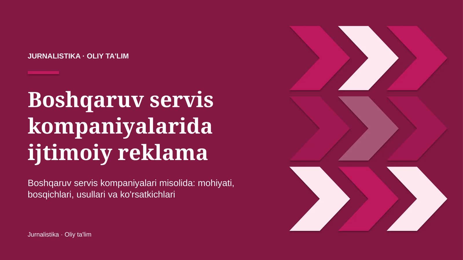 Boshqaruv servis kompaniyalarida ijtimoiy reklama 1