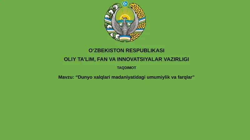Madaniyatning asosiy elementlari 1