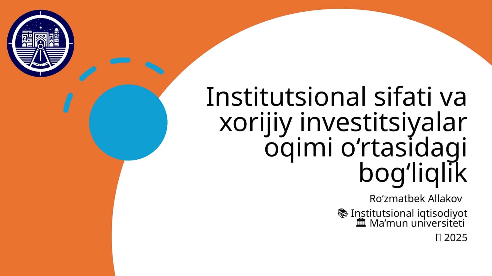 Institutsional sifati va xorijiy investitsiyalar oqimi o‘rtasidagi bog‘liqlik 1