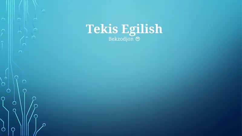 Tekis Egilish 1