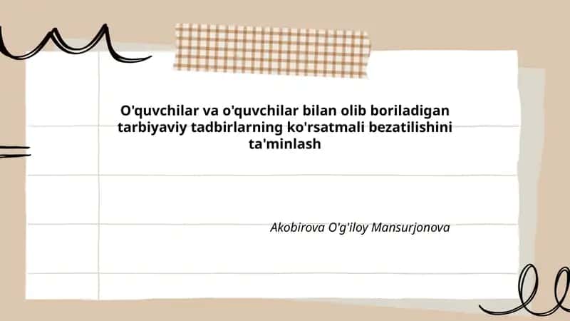 Tarbiyaviy Tadbirlarning Bezatilishi 1