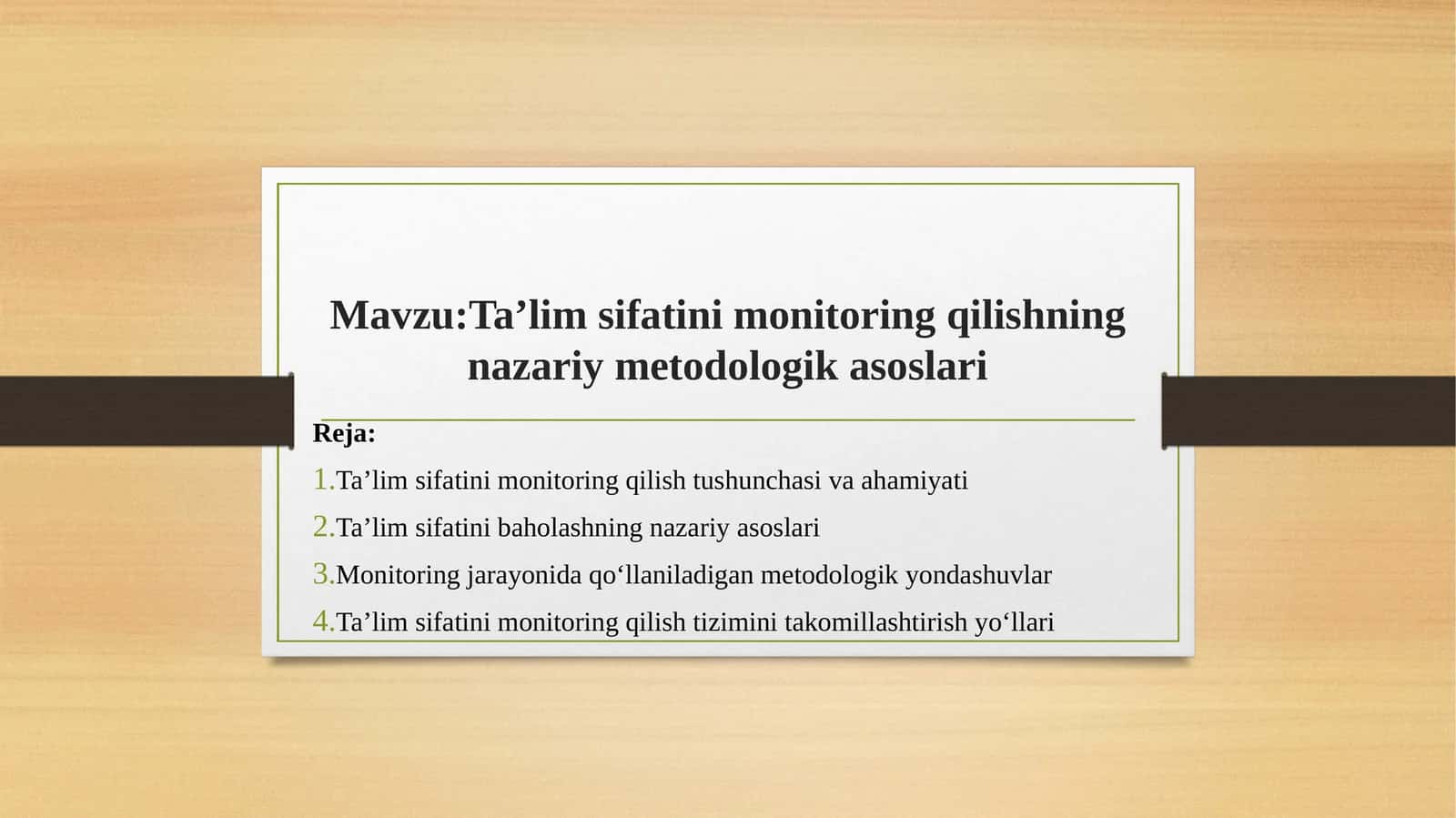 Ta'lim sifatini monitoring qilishning nazariy-metodologik asoslari 1