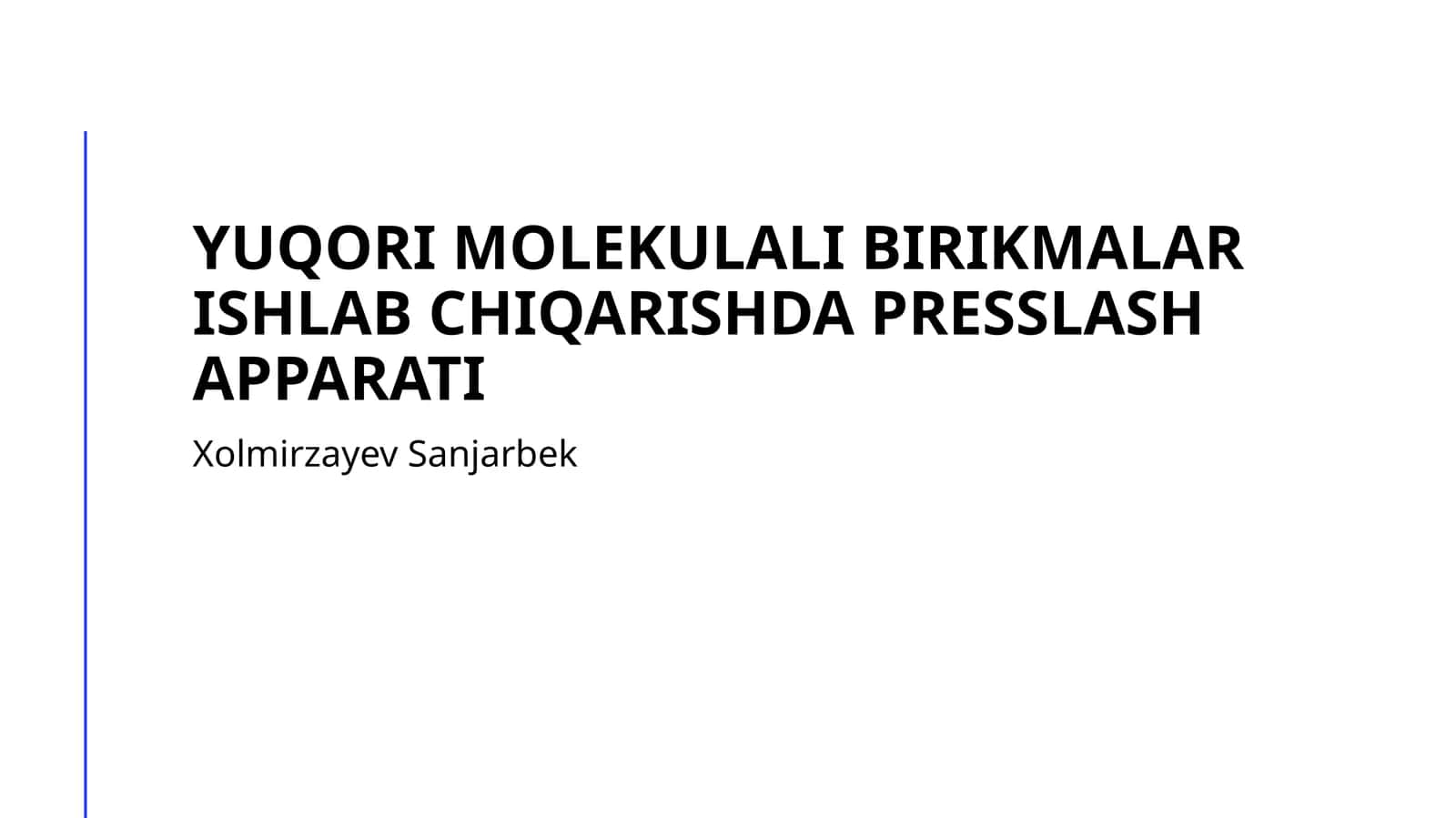 Yuqori molekulali birikmalar ishlab chiqarishda presslash apparati 1