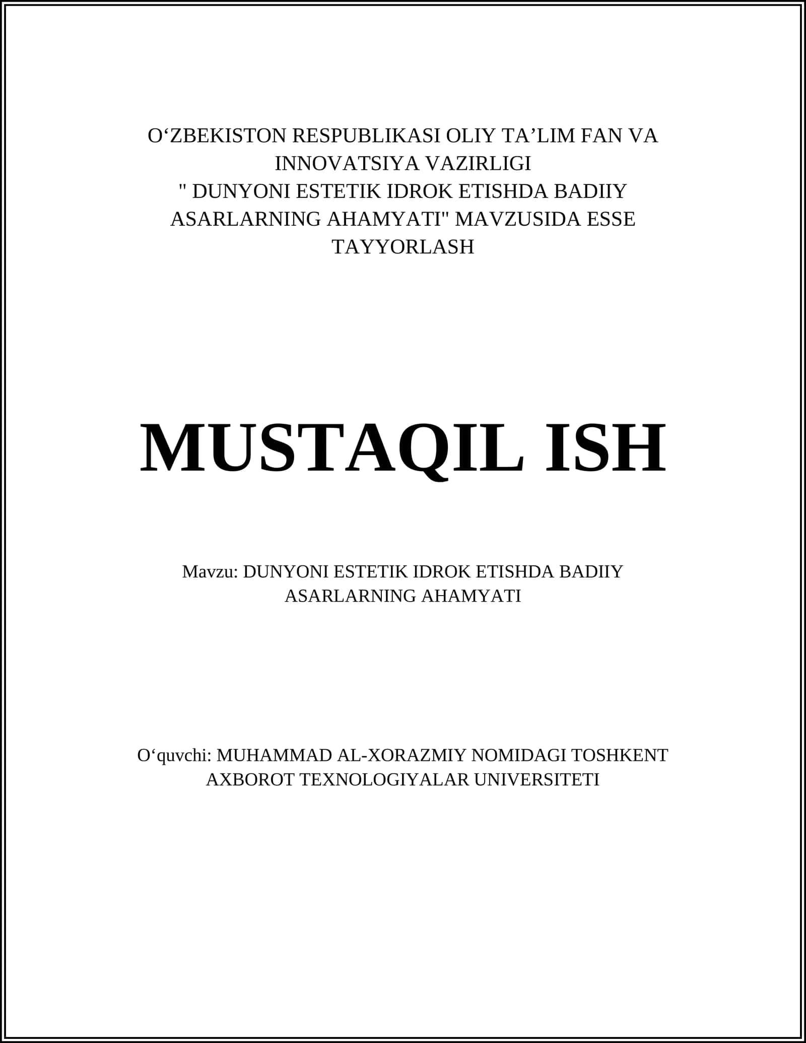 DUNYONI ESTETIK IDROK ETISHDA BADIIY ASARLARNING AHAMYATI 1