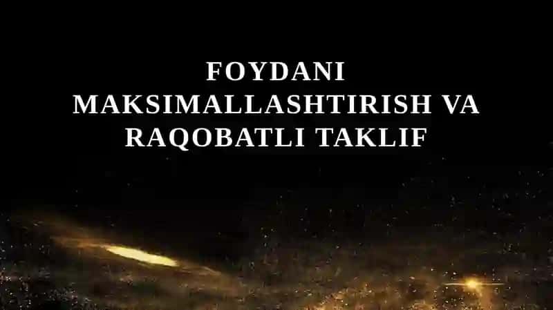Foydani maksimallashtirish va raqobatli taklif