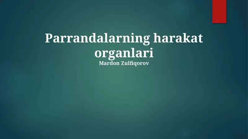 Parrandalarning harakat organlari 1