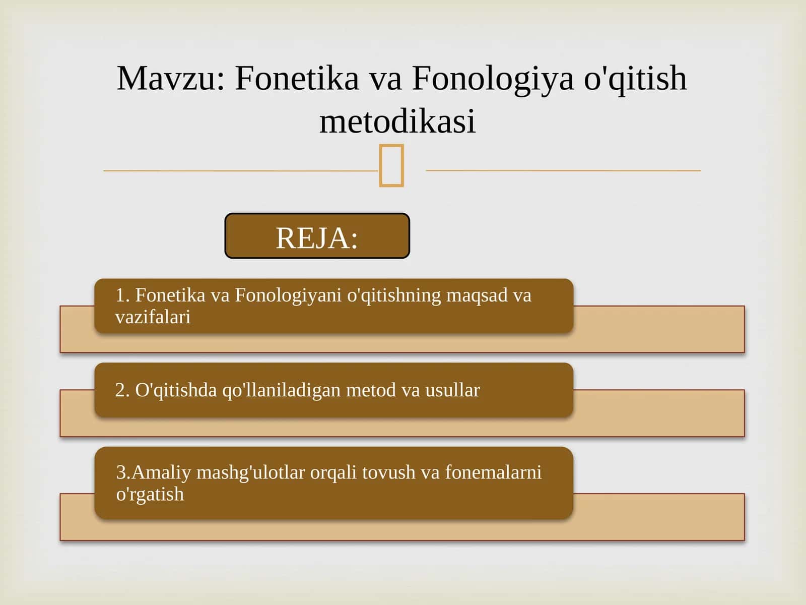 Fonetika va Fonologiya o'qitish metodikasi 1