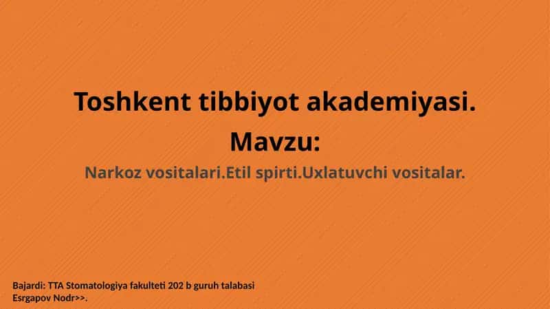 Narkoz vositalari 1