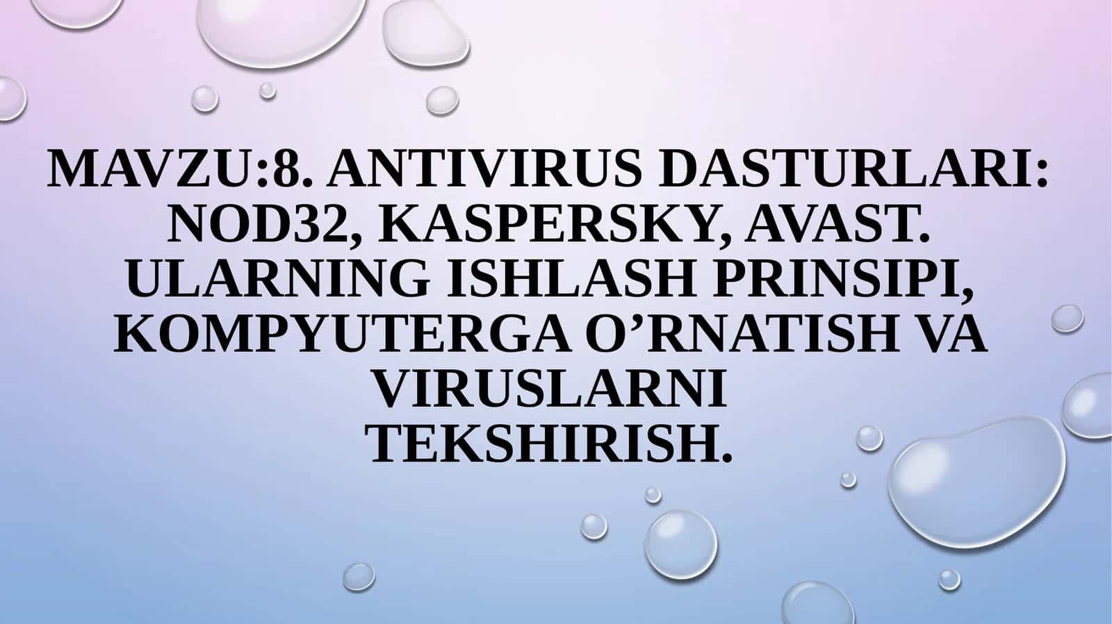 Kompyuterviruslar va sinflari 1