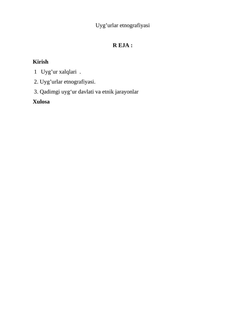 Uyg’urlar etnografiyasi 1