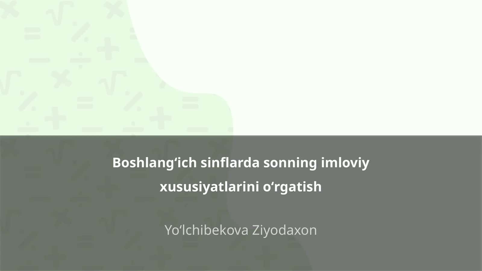 Sonlar va ularning imloviy xususiyatlari 1