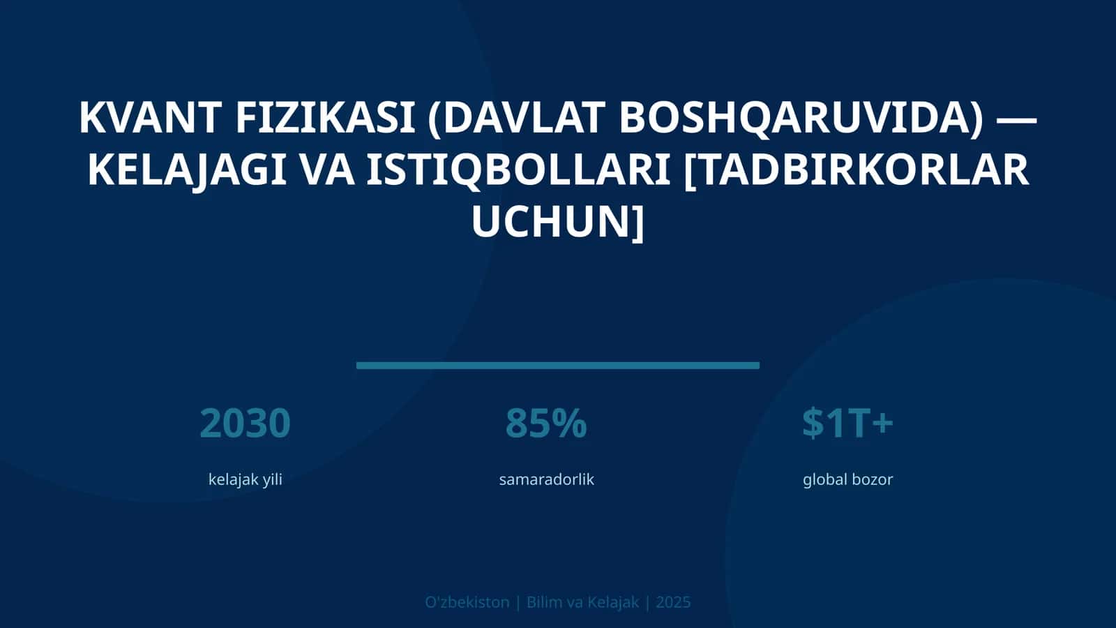 Kvant fizikasi (davlat boshqaruvida) — kelajagi va istiqbollari [tadbirkorlar uchun] 1