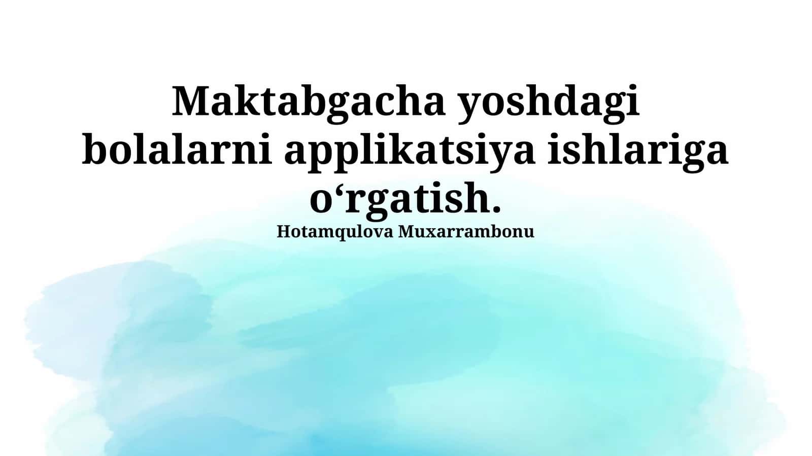 Applikatsiya texnikasi asoslari 1