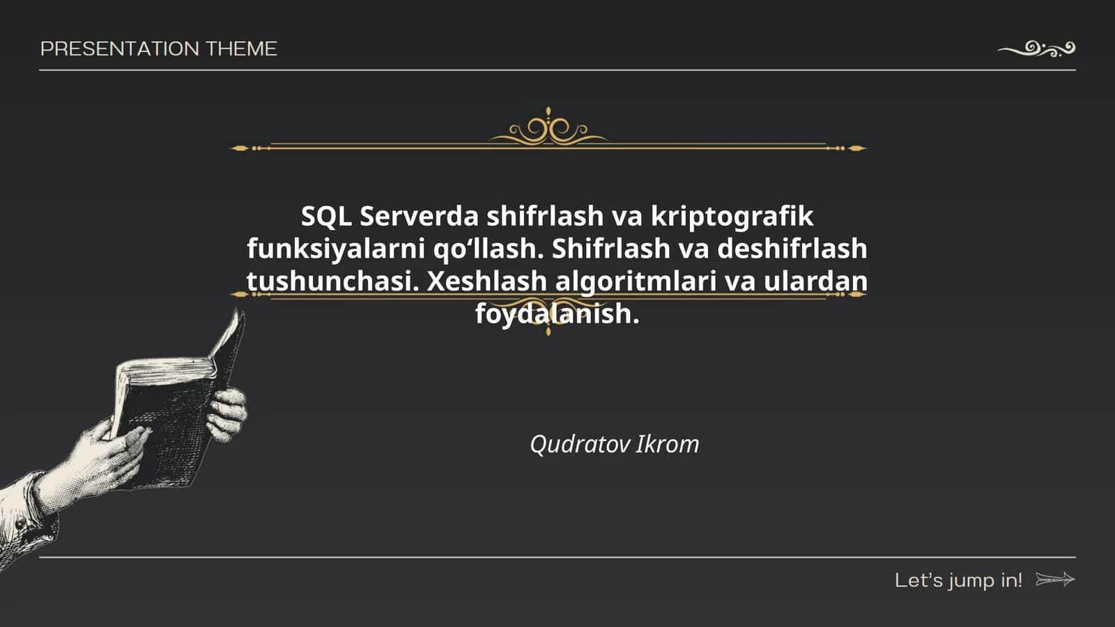SQL Serverda shifrlash va kriptografik funksiyalarni qoʻllash 1
