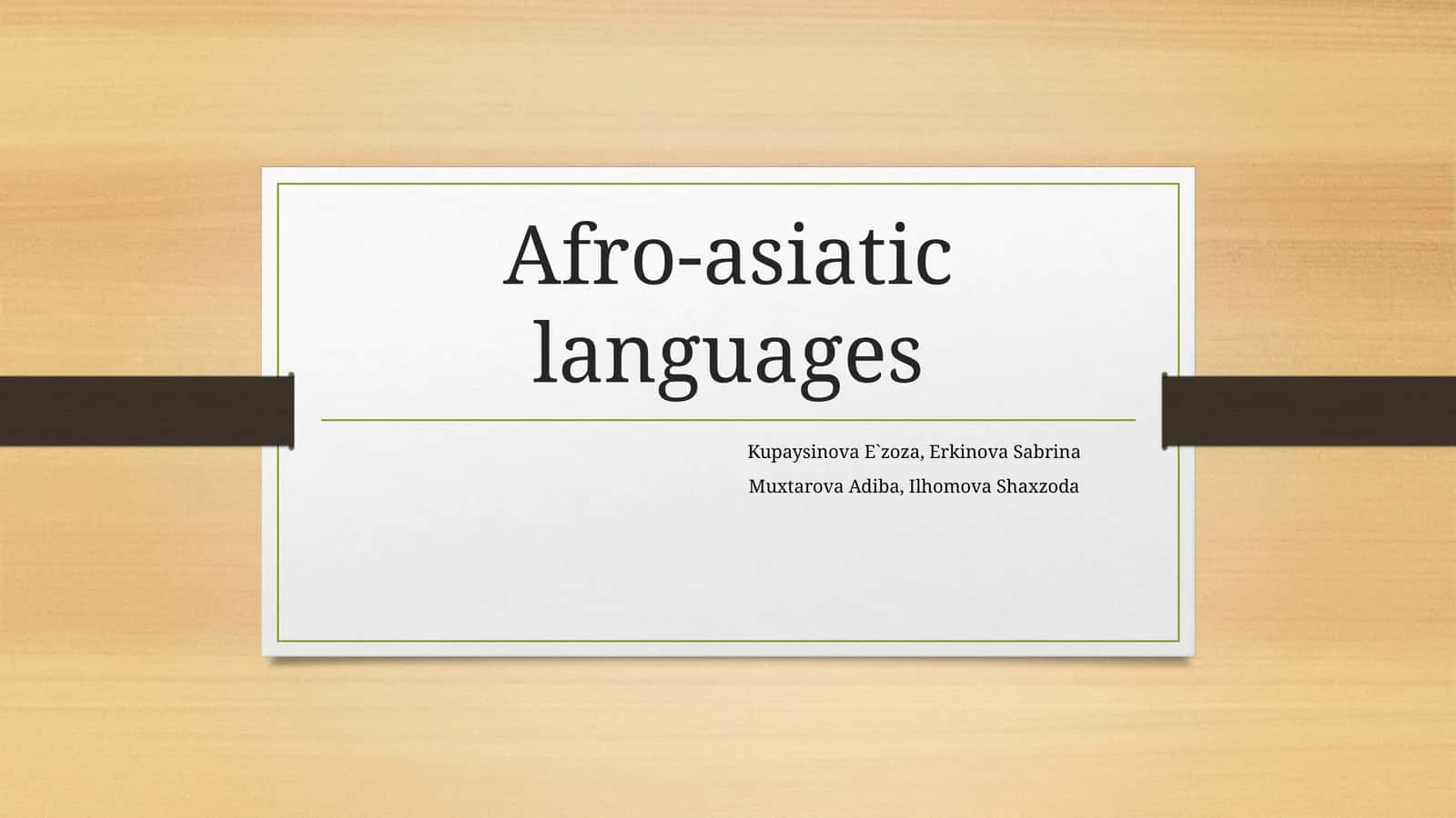 Afro-asiatic languages 1