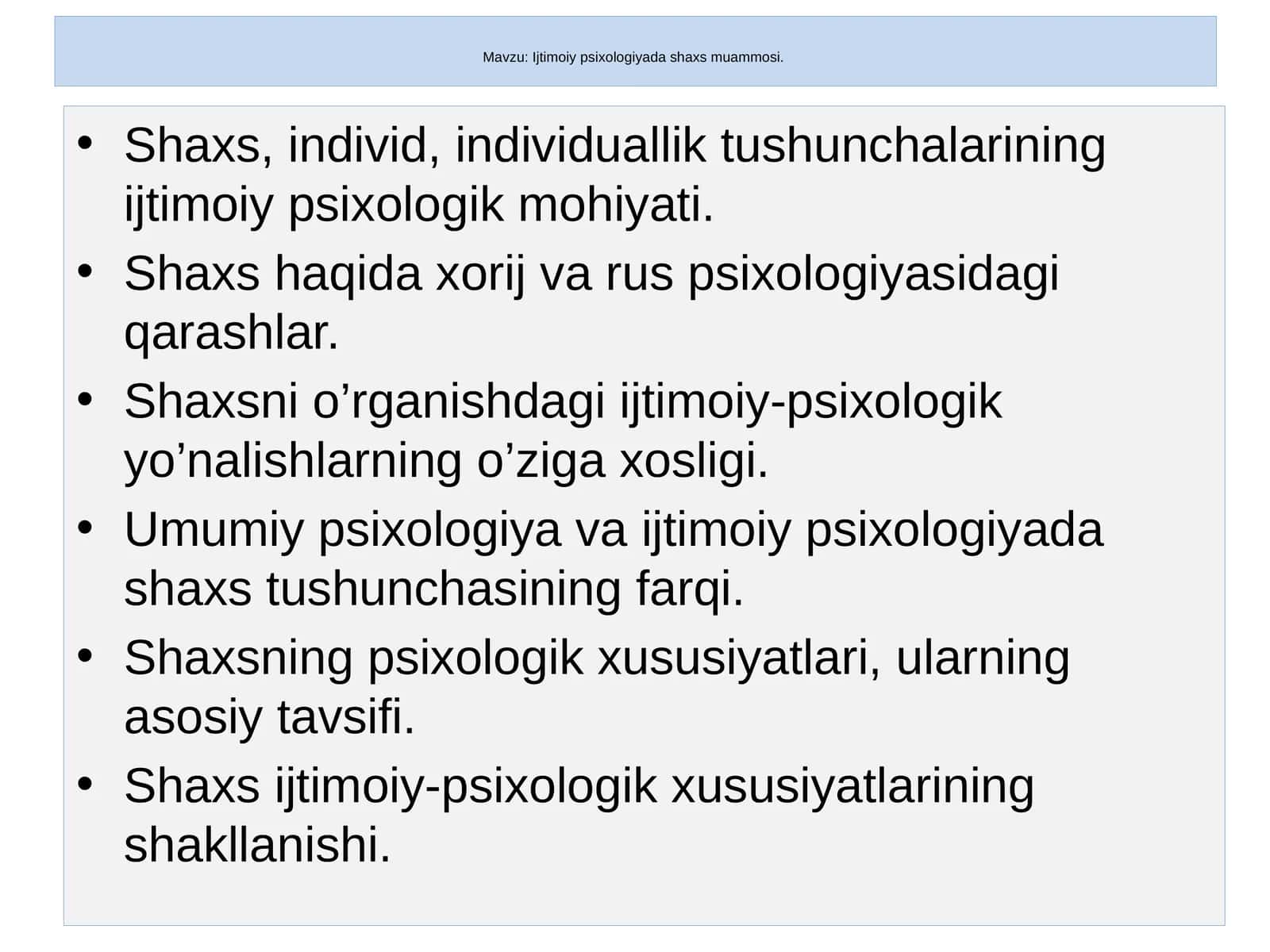 Ijtimoiy psixologiyada shaxs muammosi 1