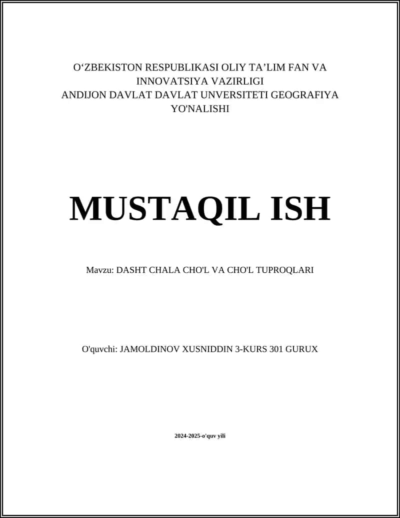 Cho'l Tuproqlari 1