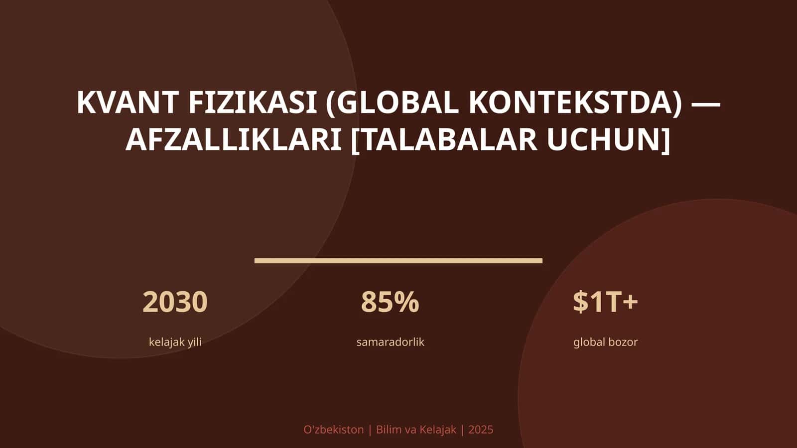 Kvant fizikasi (global kontekstda) — afzalliklari [talabalar uchun] 1