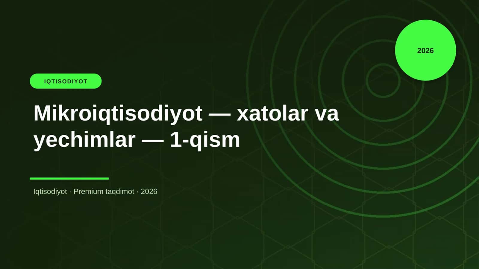 Mikroiqtisodiyot — xatolar va yechimlar — 1-qism 1