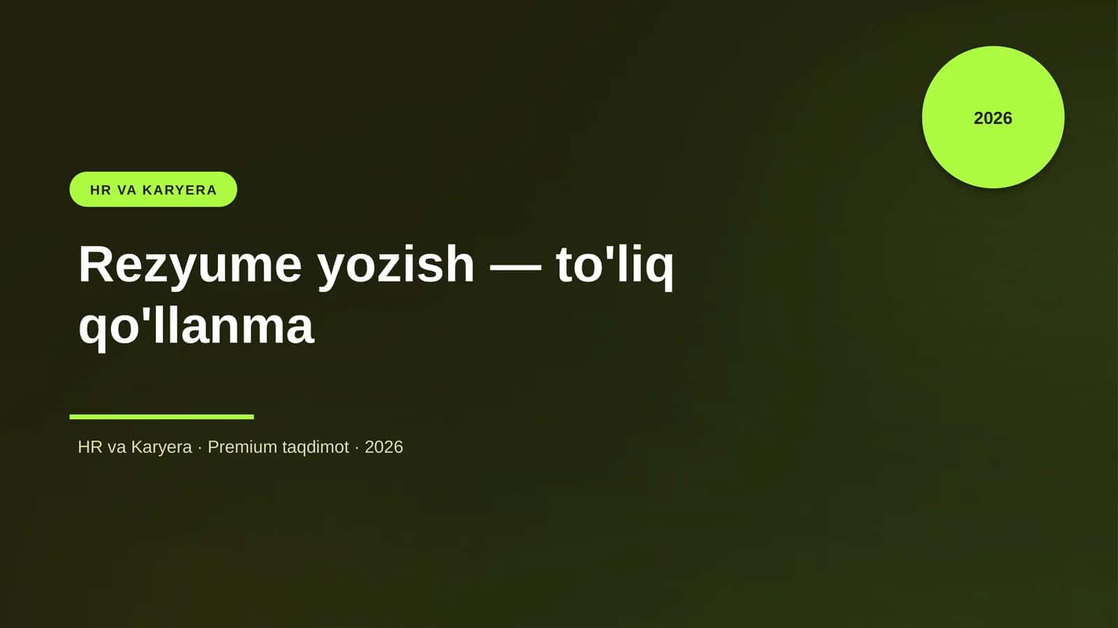 Rezyume yozish — to'liq qo'llanma 1