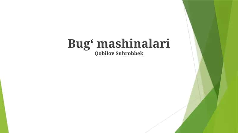 Bugʻ mashinalari 1